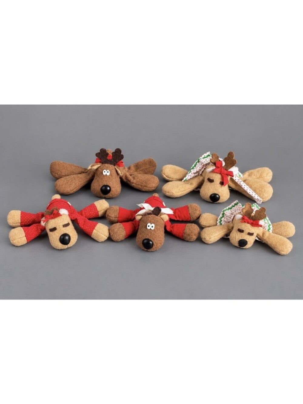 Vintage 80s Hallmark RODNEY RHONDA REINDEER & Family Plush Lot of 5 Christmas